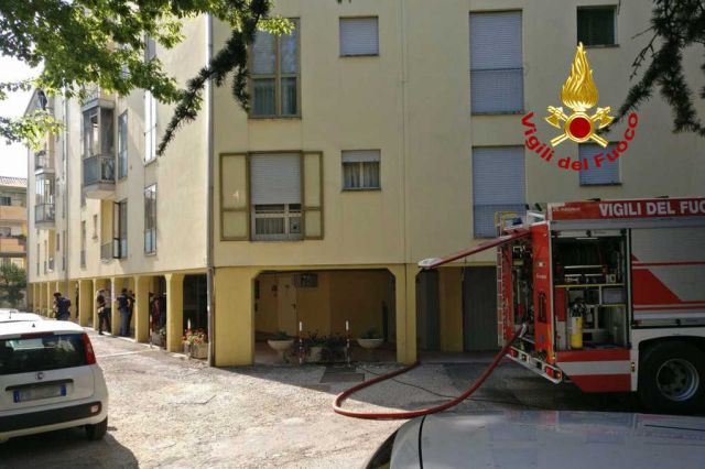 Vigili del fuoco in azione in via Manara: salvati una donna e il suo gatto