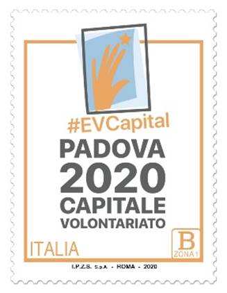 Padova capitale europea del volontariato 2020: da oggi c’è anche il francobollo