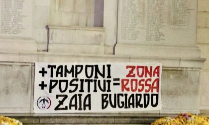 Striscione Forza Nuova anche a Padova sul pericolo zona rossa: “Zaia bugiardo”