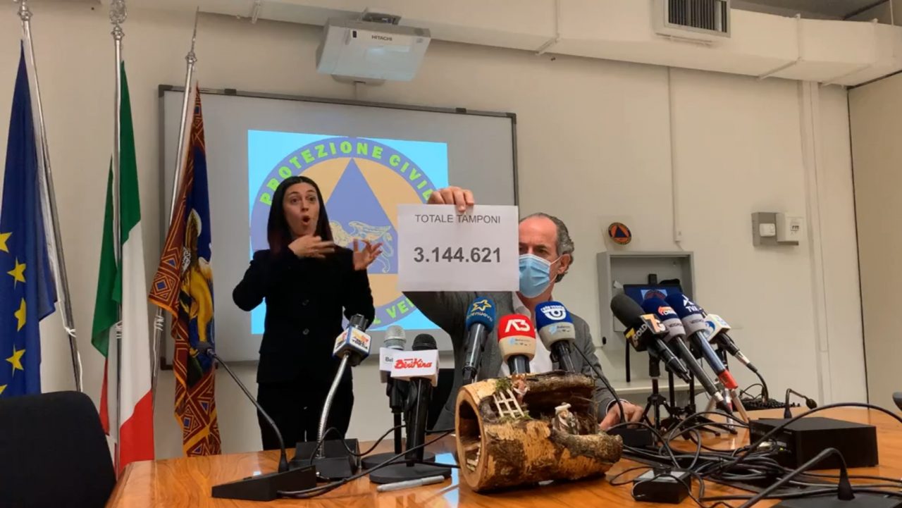 Covid, Zaia: “Piccoli raggi di sole nel pieno della tempesta” | + 3082 positivi | Dati 22 dicembre 2020