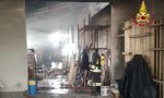 Deposito edile in fiamme a Pernumia: incendio domato dai Vigili del fuoco