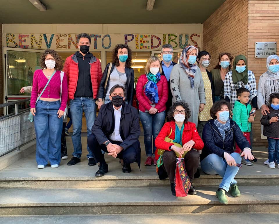Inaugurato questa mattina il primo Piedibus all’Arcella