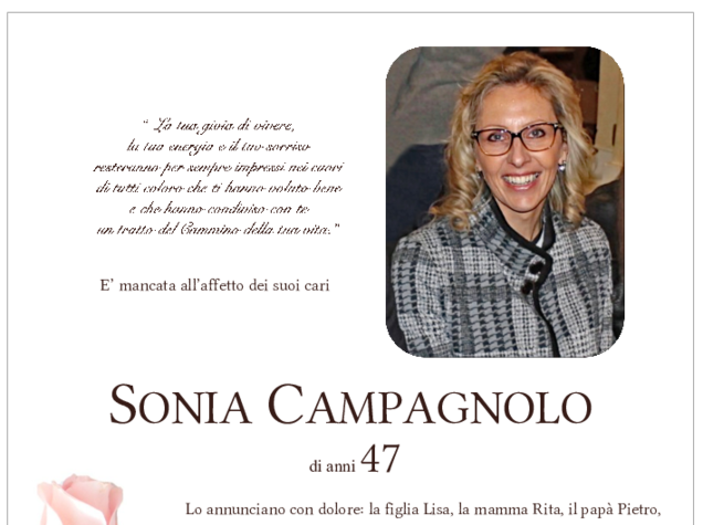 Mamma Sonia muore di tumore, nell’epigrafe l’Iban: “Per sostenere mia figlia Lisa”