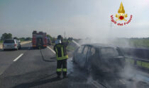 Svincolo Terme Euganee, auto divorata dalle fiamme in A13