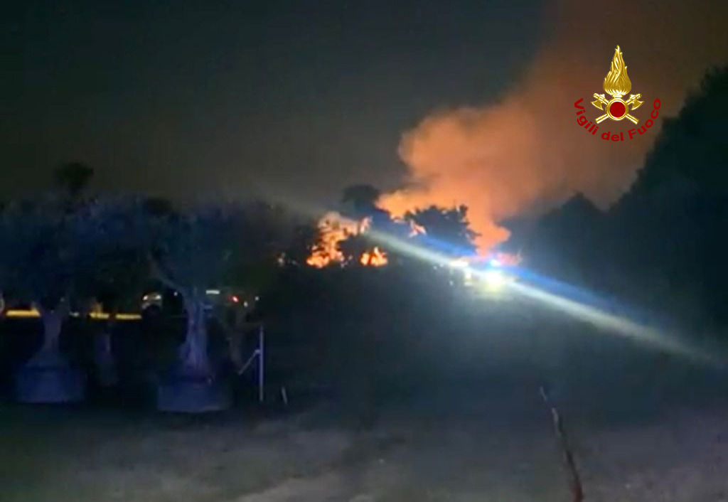 Incendio in un vivaio a San Giorgio in Bosco: bruciato maxi cumulo di ramaglie