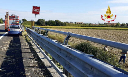 Incidente sull'A13 a Padova, le immagini della vettura finita nel canale