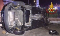 Auto rovesciata nella notte a Vigonza, due feriti