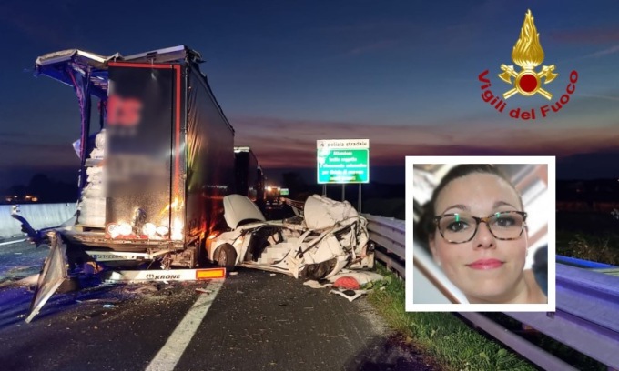 Maxi tamponamento tra tir in A4, l’auto resta schiacciata: morta la padovana Chiara Moressa