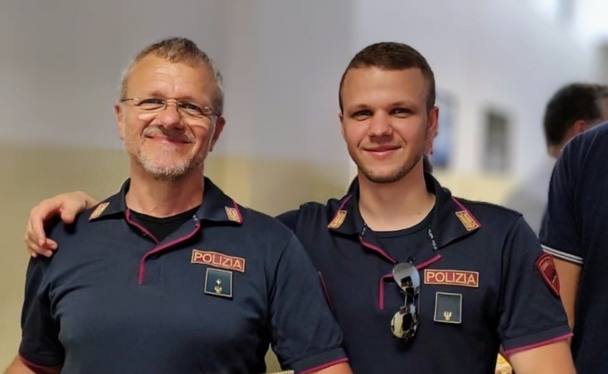 Padova, il papà poliziotto va in pensione e cede il “testimone” al figlio Mattia: la saga dei Marangon