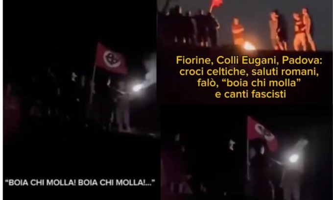 Raduno neofascista sui Colli Euganei: croci celtiche, falò, e “boia chi molla”. La condanna di Zaia