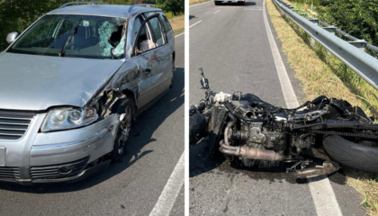 Incidente tra un’auto e una moto a Baone, 23enne perde un braccio e una gamba