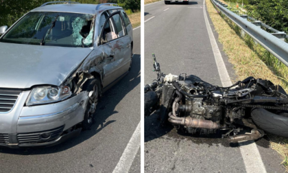 Incidente tra un'auto e una moto a Baone, 23enne perde un braccio e una gamba