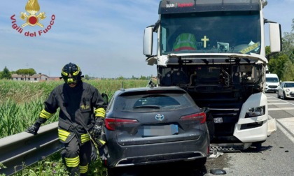 Sulla Strada Statale Romea incidente frontale con un ferito