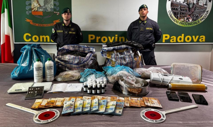 Scoperta raffineria di eroina a Padova, sequestrati 60 chili di droga