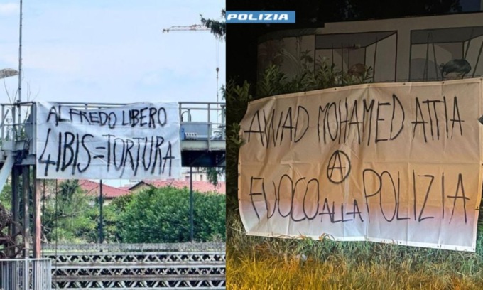 Striscioni inneggiano all’odio contro le Forze dell’ordine e contestano regime carcerario