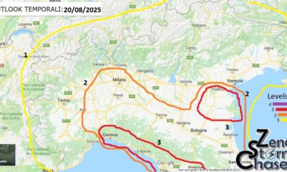 Forti temporali in arrivo in provincia di Padova, allerta gialla in tutto il Veneto fino a venerdì