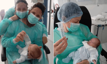 Dopo un parto prematuro, il piccolo Orlando lascia l'ospedale e può andare finalmente a casa