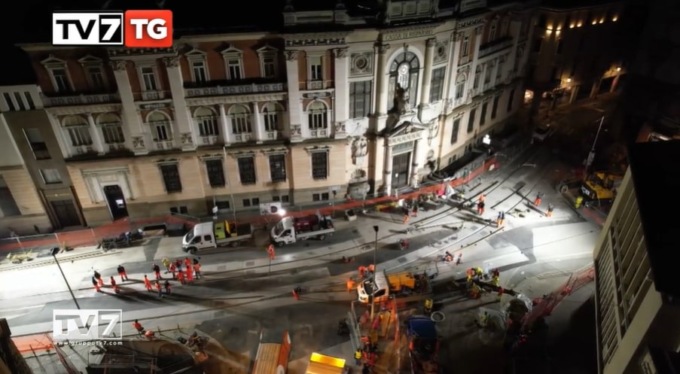 Tram Padova, lavori anche di notte: terminati gli scambi a Largo Europa