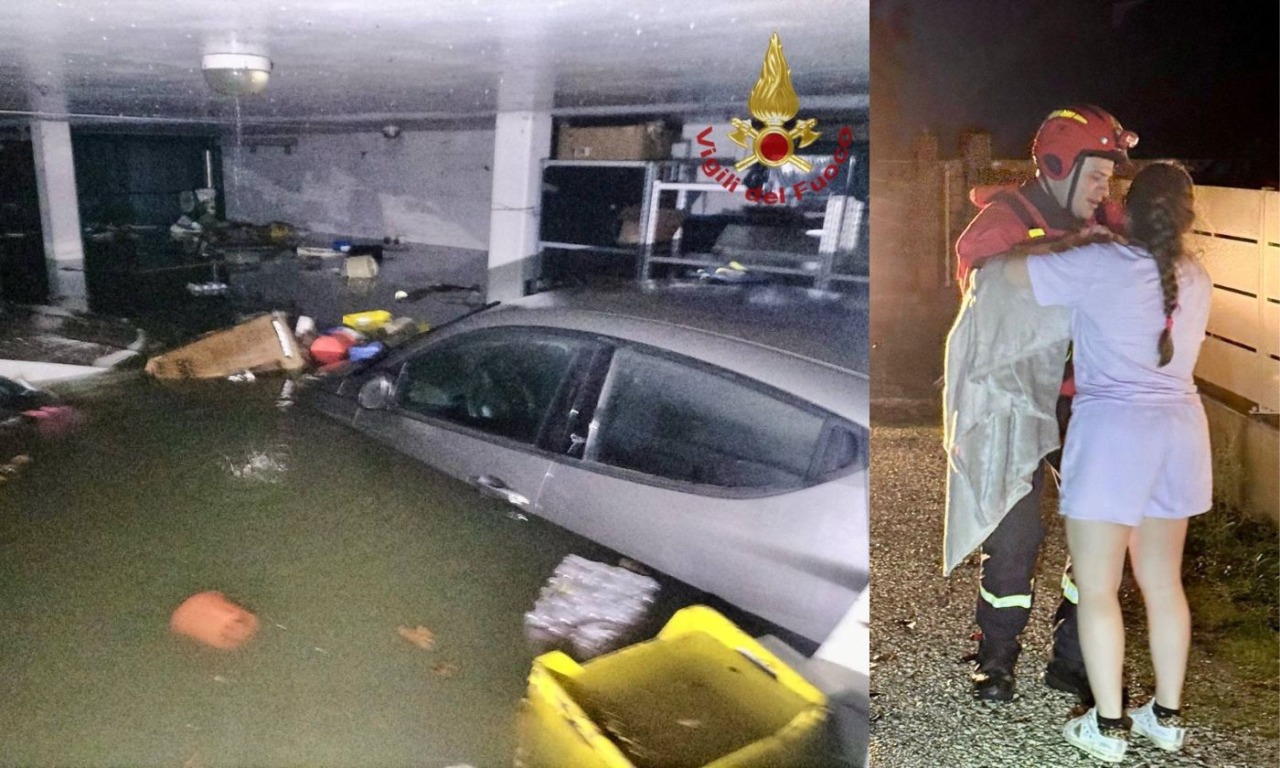 Allagamenti: 30 interventi dei Vigili del fuoco nell’Alta Padovana. Auto bloccata, salvati mamma e neonato