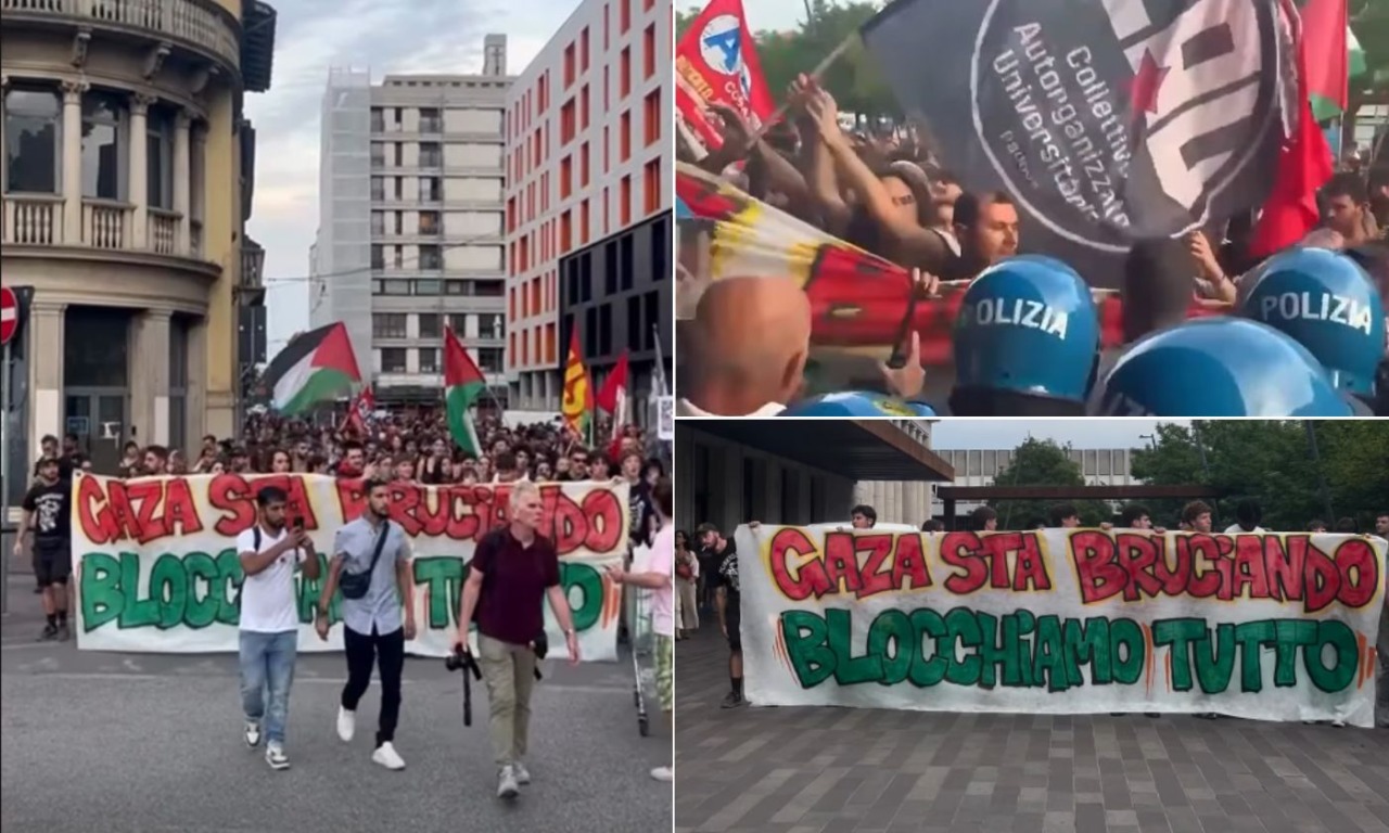 Più di duemila persone alla manifestazione Pro Palestina a Padova, tensioni con la polizia