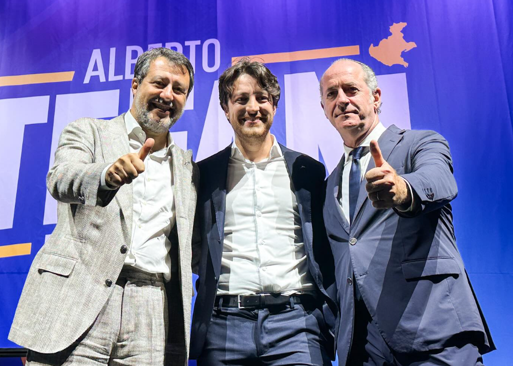 Salvini e Zaia aprono la campagna elettorale di Stefani a Padova senza FdI e FI: il “Doge” capolista ovunque