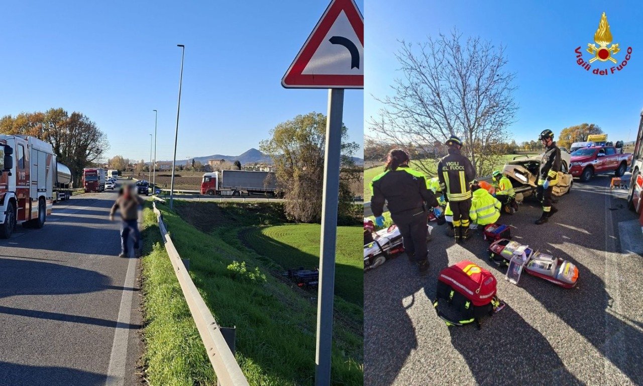 Incidente tra un’auto e un furgone sulla Monselice Mare: c’è una vittima