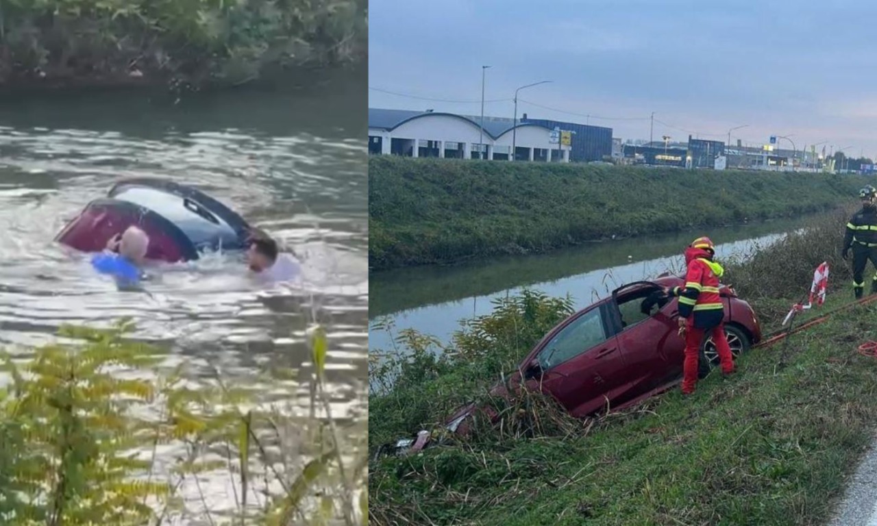 Il video dei due passanti che si tuffano nel canale e salvano dall’auto un 85enne