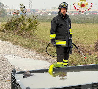Pericolo scampato per una bombola di acetilene che arde sull’argine Angelo Donati