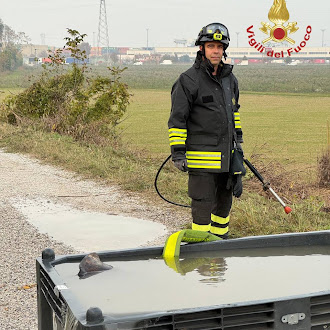 Pericolo scampato per una bombola di acetilene che arde sull’argine Angelo Donati