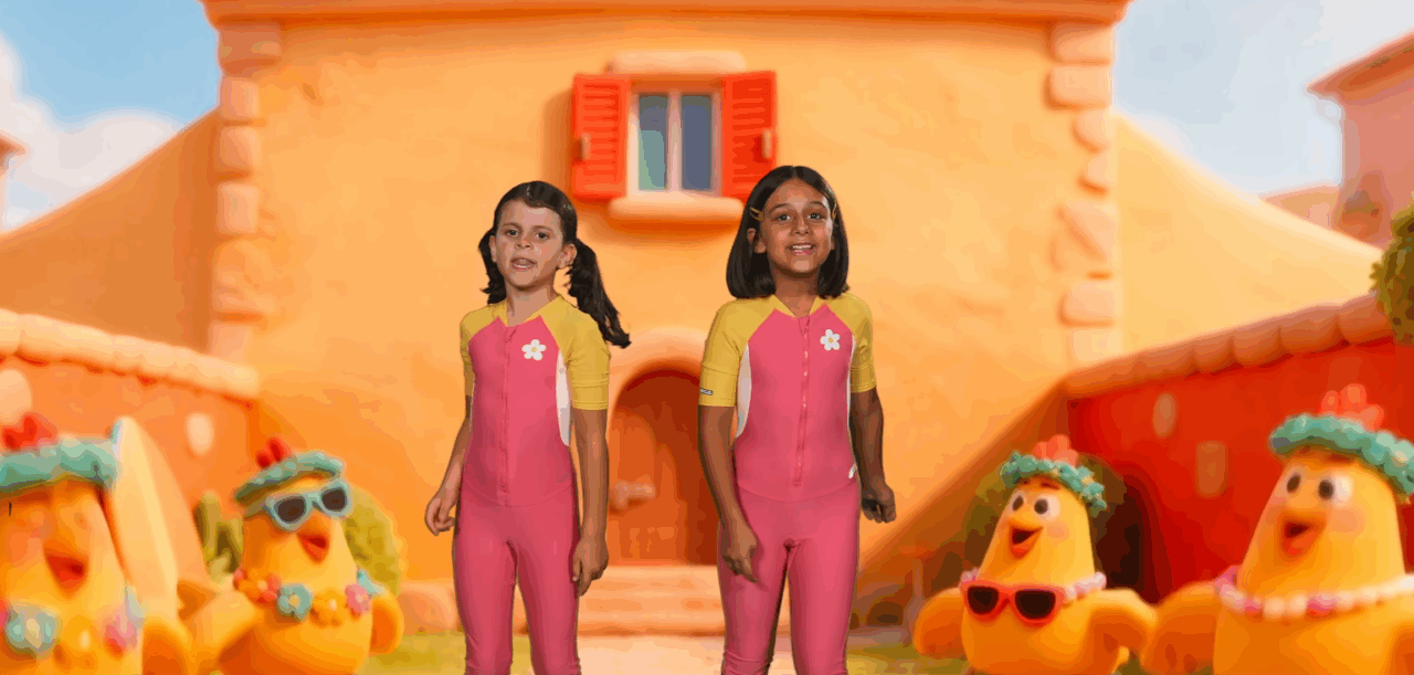 “Le galline fanno surf” vola allo Zecchino d’Oro 2025: applausi e visual per Joy e Diletta di Padova