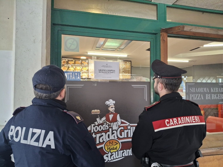Questore sospende licenza a un kebab di Monselice: chiuso 30 giorni per spaccio